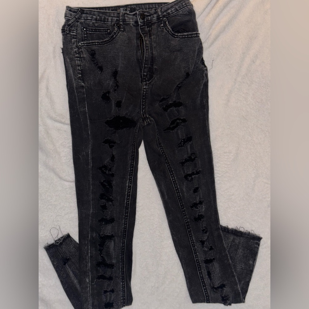Distressed Black Women's Jeans
